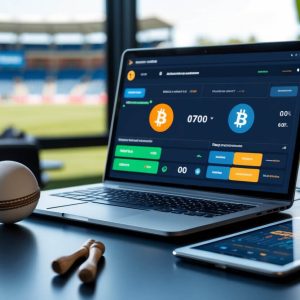 Crypto betting in front of a cricket field